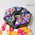 Silvery Skulls - Heptagon Pill Box