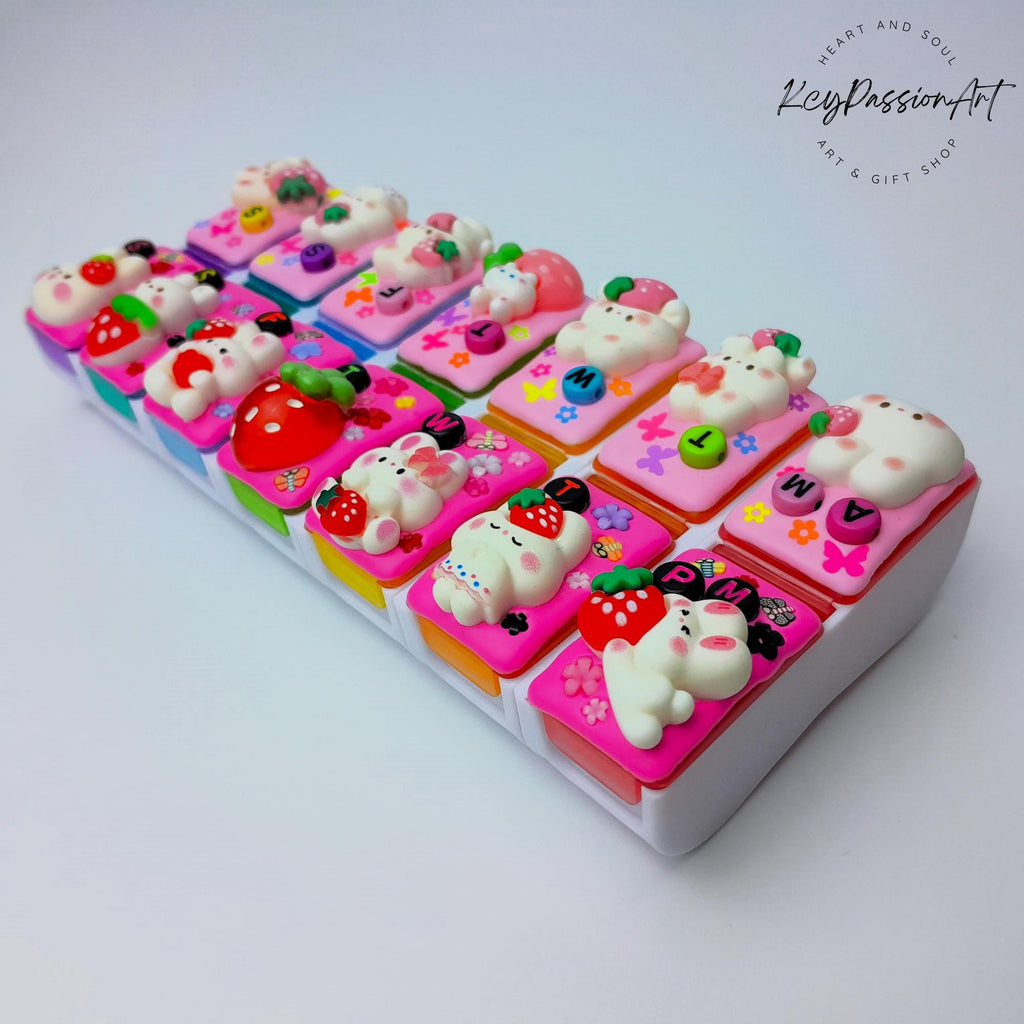 Strawberry Bunnies - Detachable Pill Box
