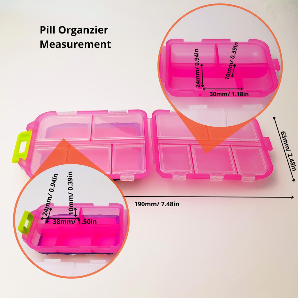 Pillenbox zum Aufklappen und Falten „I Love Lollipop“, geeignet für morgens und abends, inklusive Medikamenten- und Vitaminspender für 7 Tage, Pillendose für Tag und Nacht
