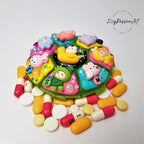 Leuchtende und kawaii runde Pillendose mit 8 Fächern