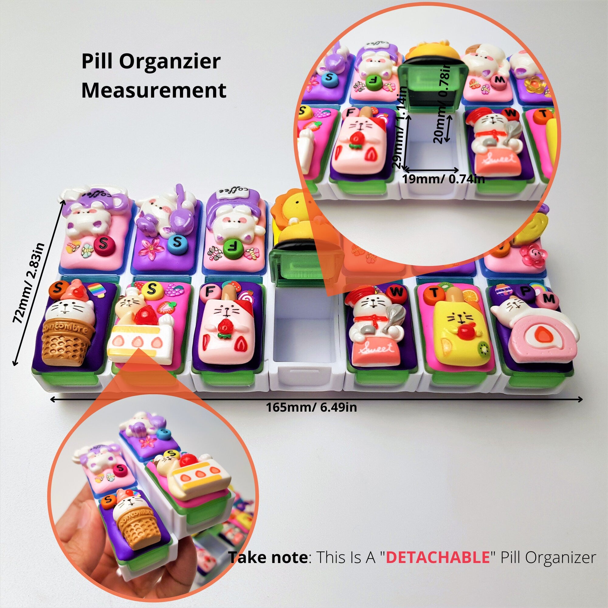 Coffee Day Cats Night Chef Cats - Detachable Pill Box