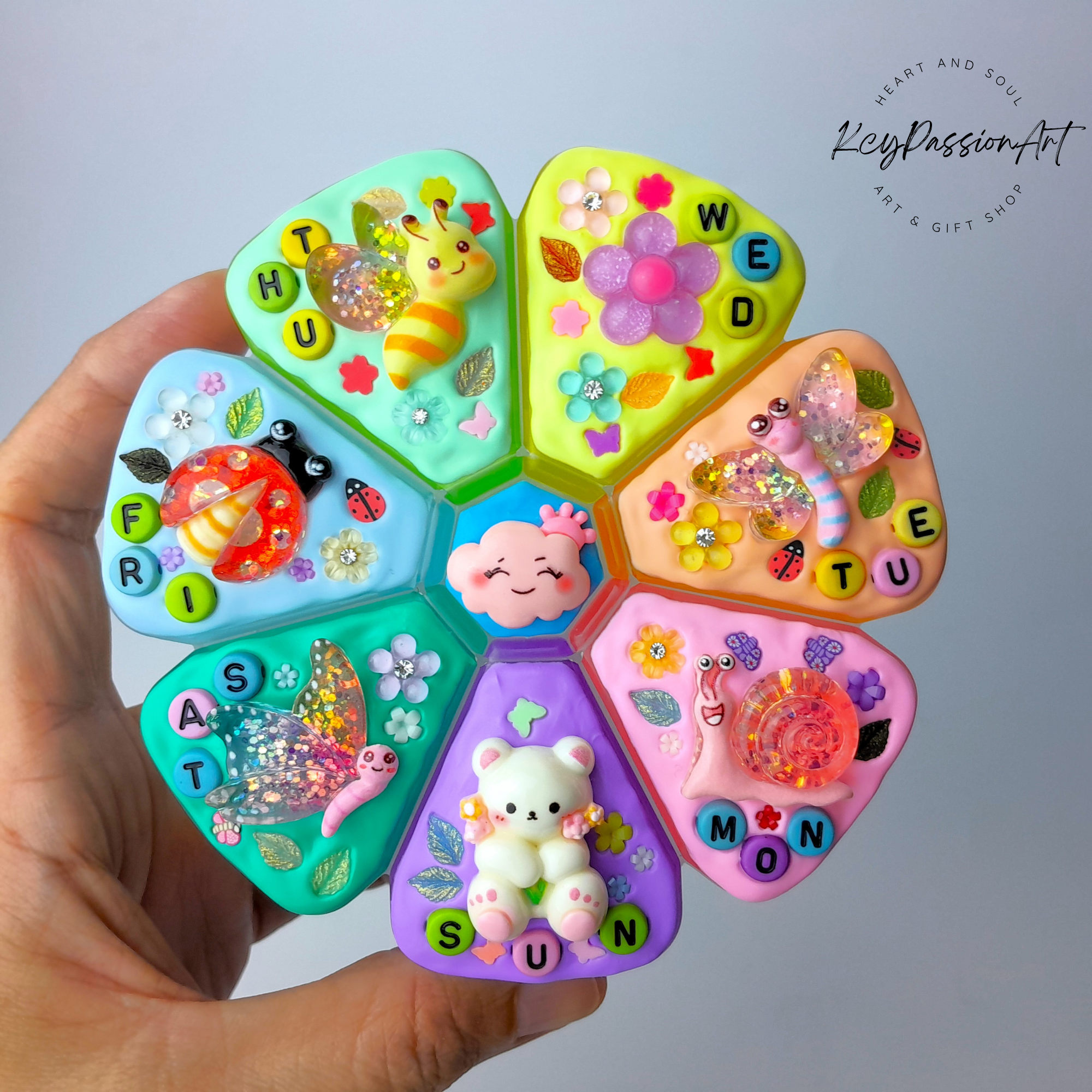 Bear Garden Decorated XL Pill Box