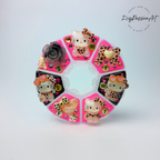 Runde Pillendose mit Kawaii-Katzenmotiv