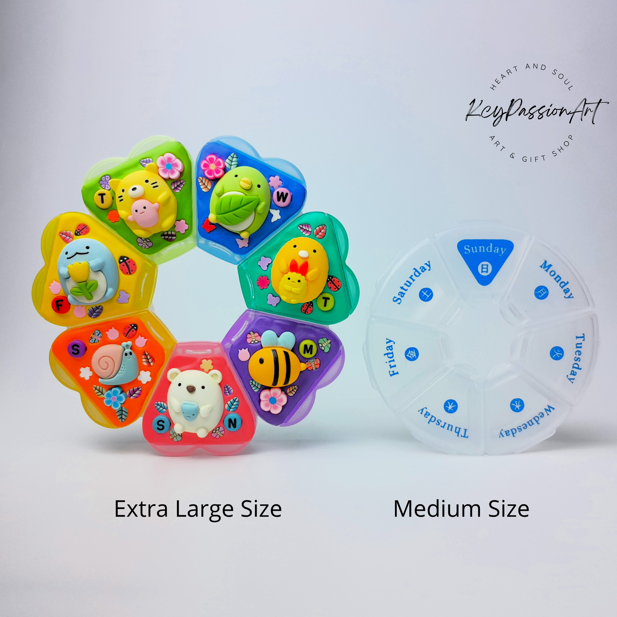 Friendship Decorated XL Flower Pill Box