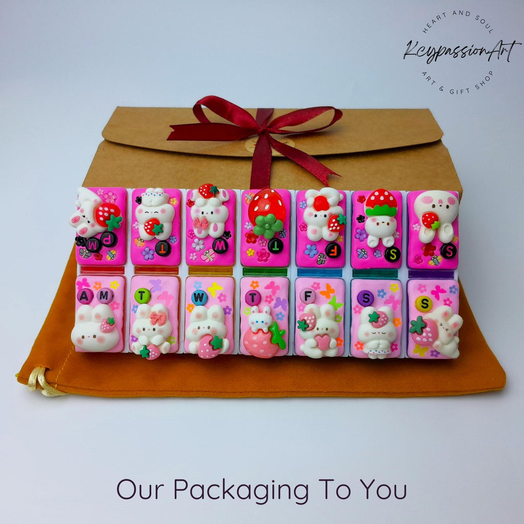 Strawberry Bunnies - Detachable Pill Box