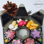 Pilulier 7 jours « Céleste », boîte à médicaments, porte-vitamines, distributeur de compléments alimentaires, pilulier 7 jours, pilulier jour et nuit