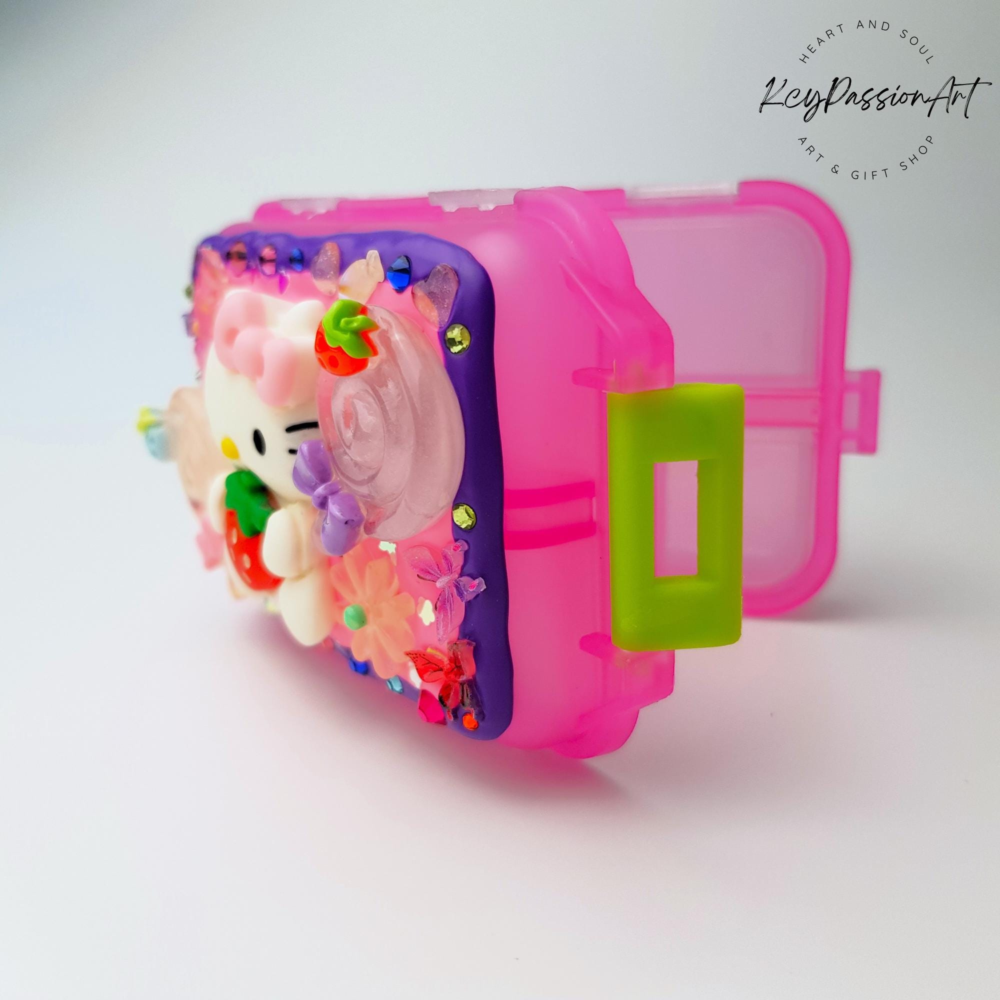 Pillenbox zum Aufklappen und Falten „I Love Lollipop“, geeignet für morgens und abends, inklusive Medikamenten- und Vitaminspender für 7 Tage, Pillendose für Tag und Nacht