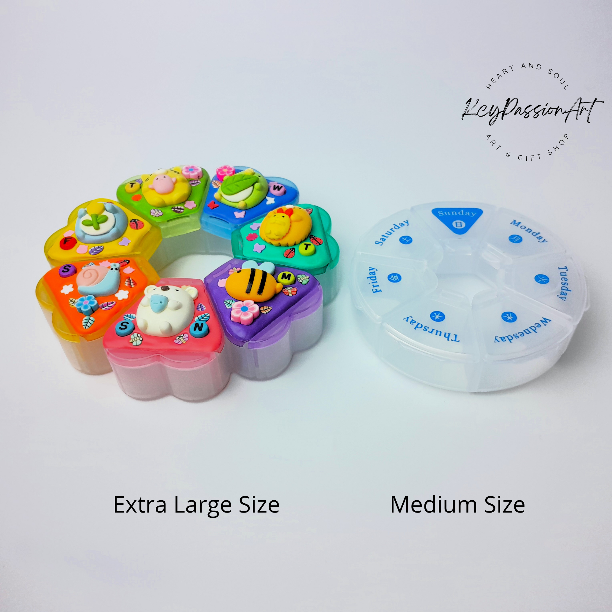 Friendship Decorated XL Flower Pill Box