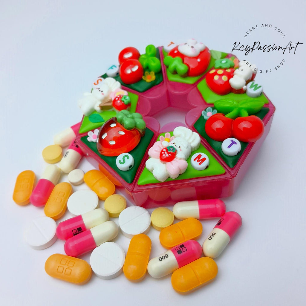 Bunny Berry Cherry - Heptagon Pill Box