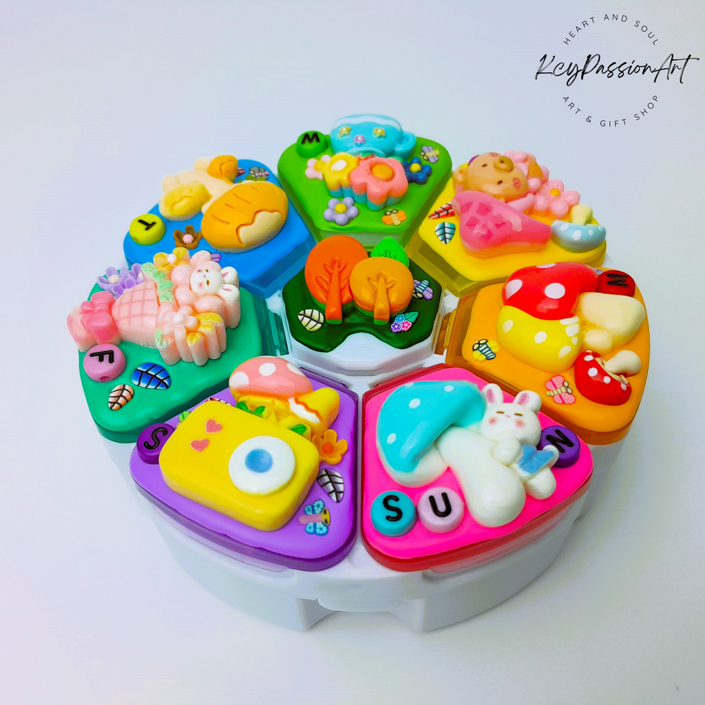 Shroom Wonderland Decorated Round Pill Box