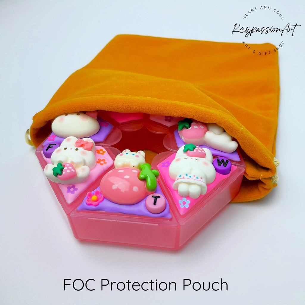 7-Tage-Pillenbox mit Dekoration „Erdbeer-Spaßtag“ – Medikamentenbox, Vitaminspender, Pillenaufbewahrung