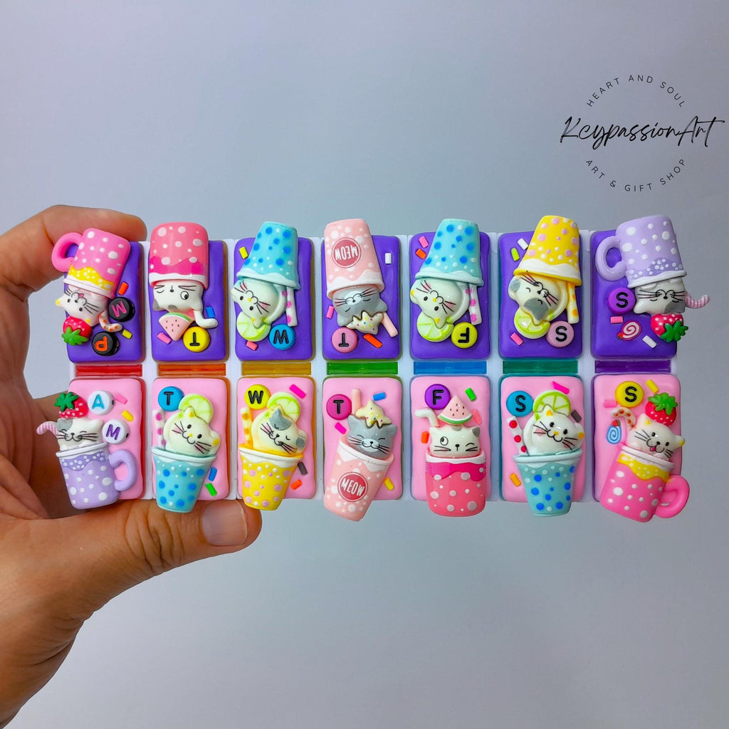 Cappuccino Cats - Detachable Pill Box