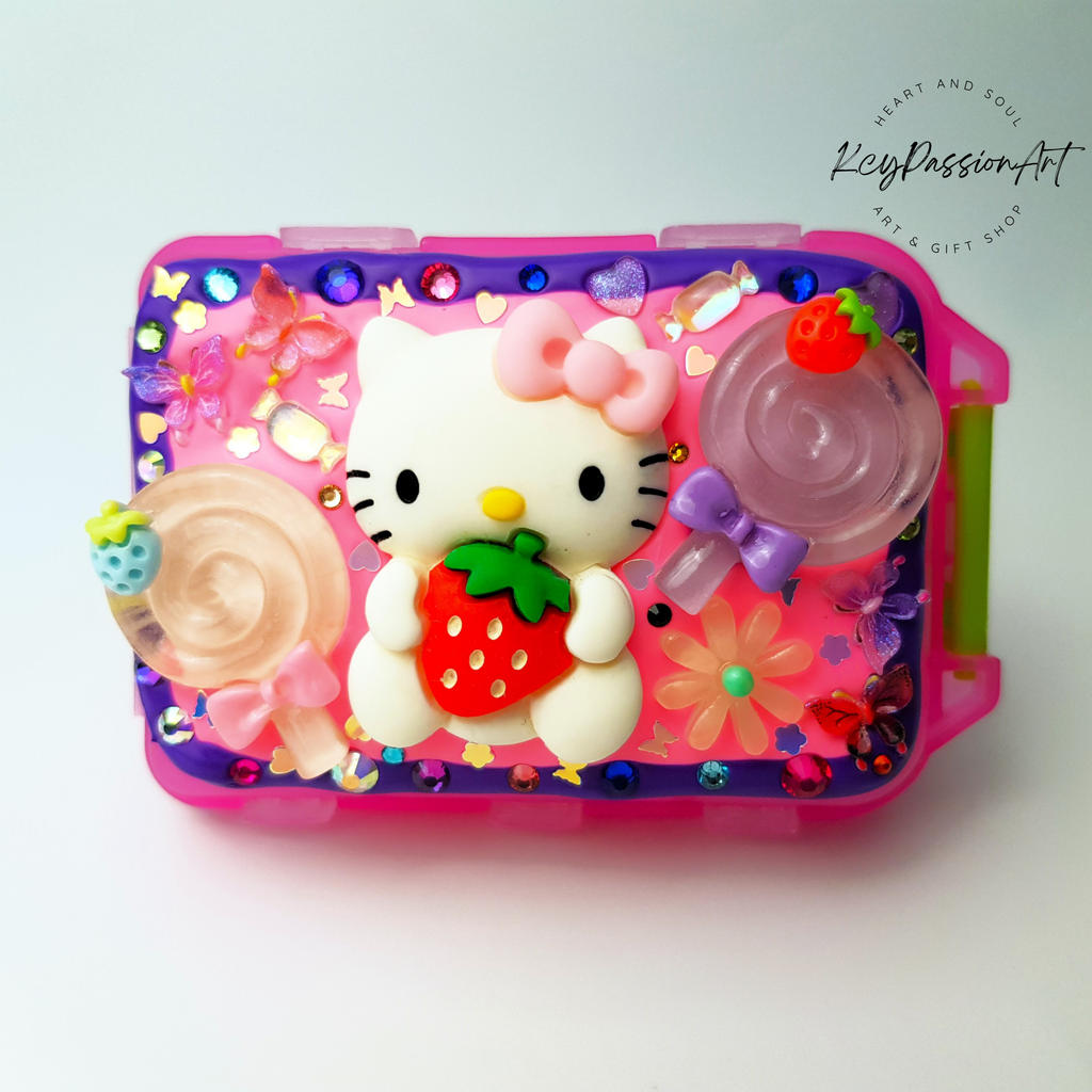 Pillenbox zum Aufklappen und Falten „I Love Lollipop“, geeignet für morgens und abends, inklusive Medikamenten- und Vitaminspender für 7 Tage, Pillendose für Tag und Nacht