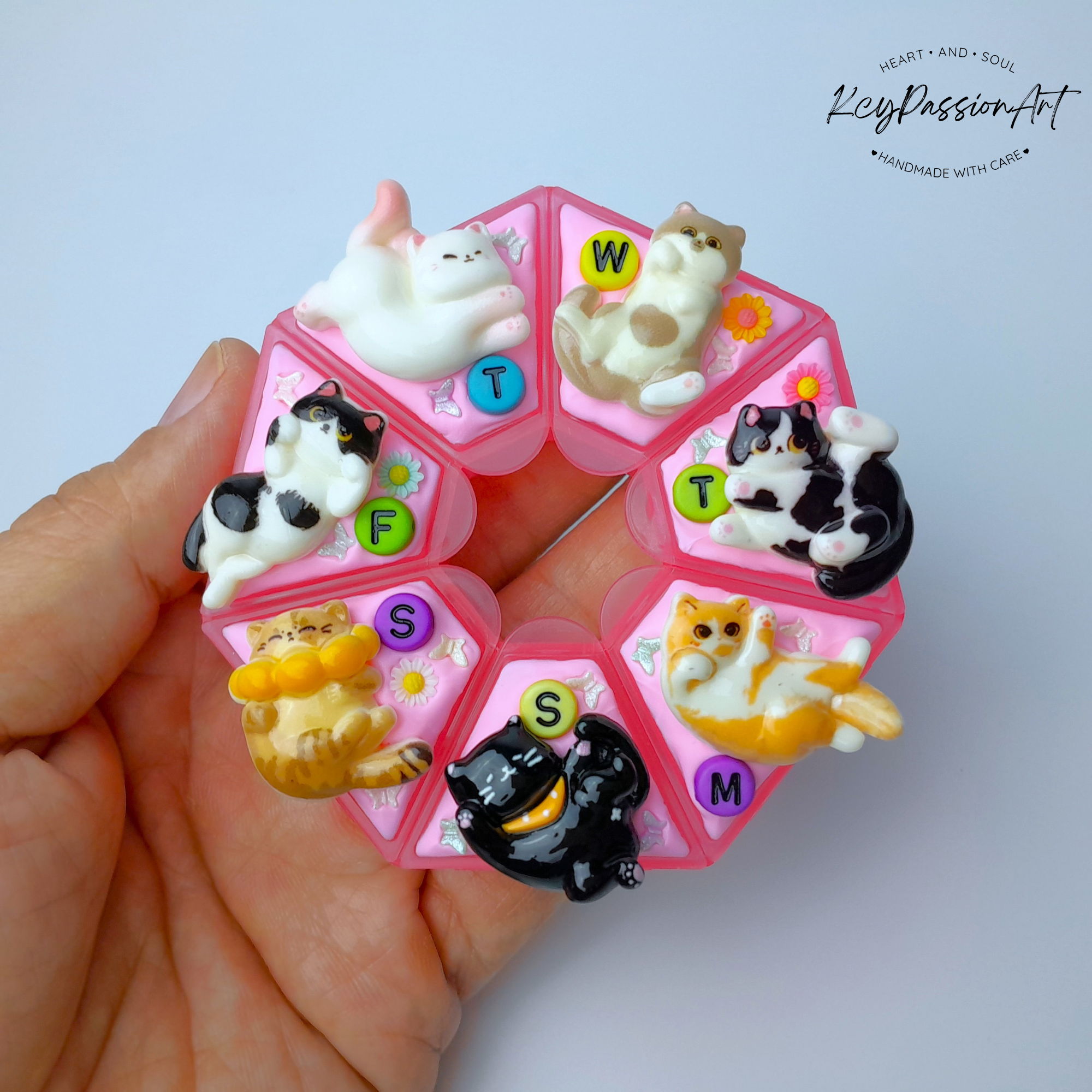 Meow With Cats - Heptagon Pill Box