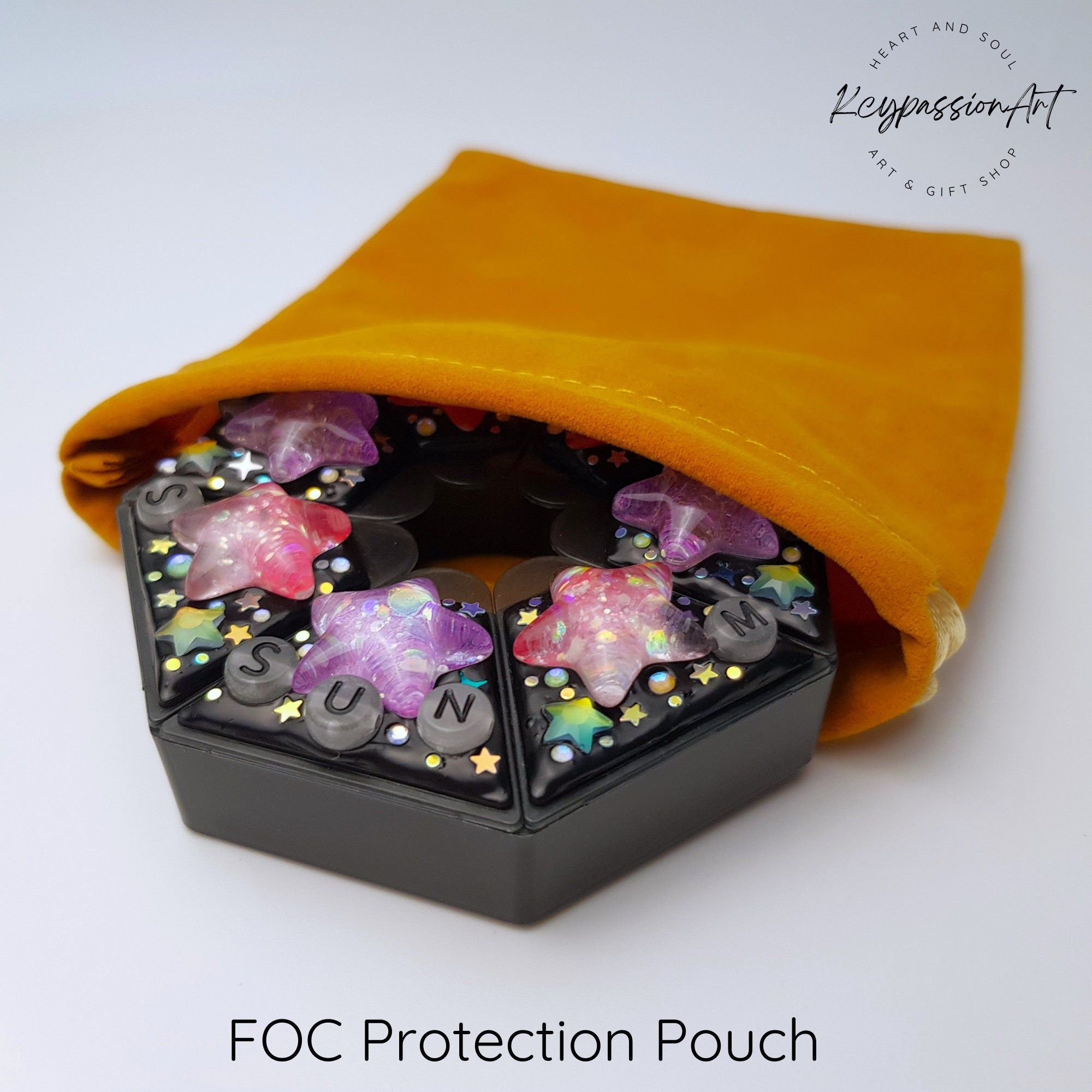 Pilulier 7 jours « Céleste », boîte à médicaments, porte-vitamines, distributeur de compléments alimentaires, pilulier 7 jours, pilulier jour et nuit