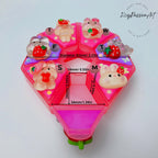 Strawberry Bunny Fun - Heptagon Pill Box