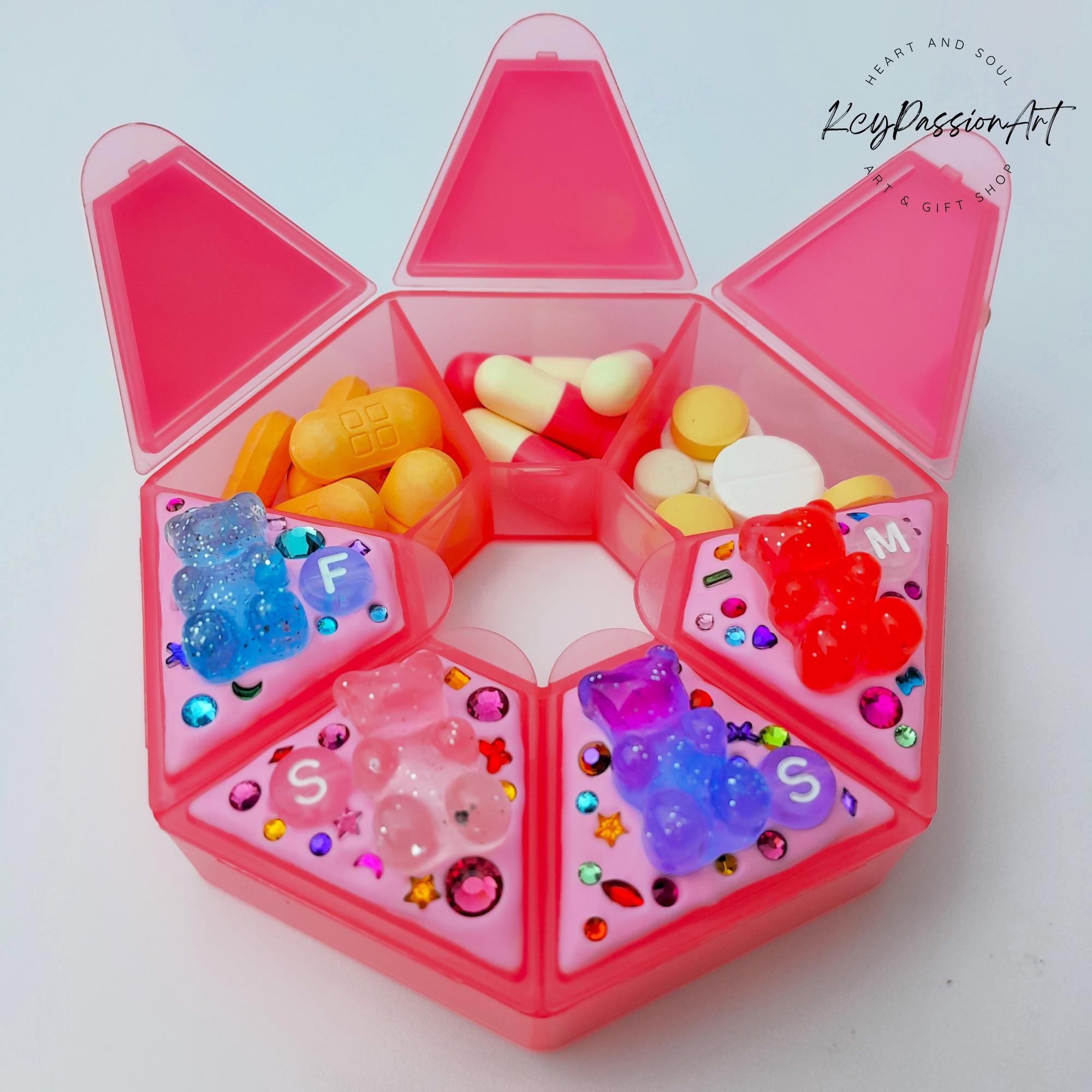 Glitter Gummy Bears - Heptagon Pill Box