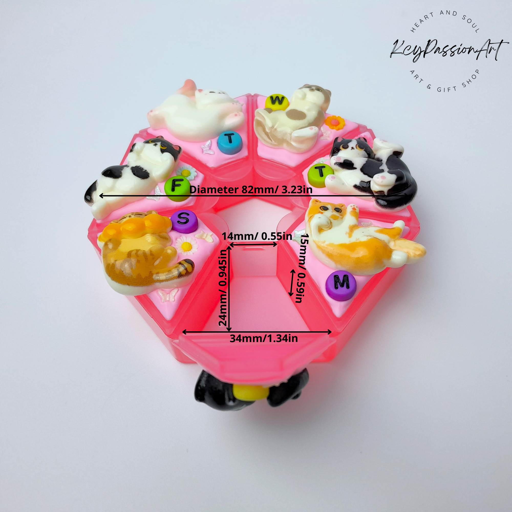 Meow With Cats - Heptagon Pill Box