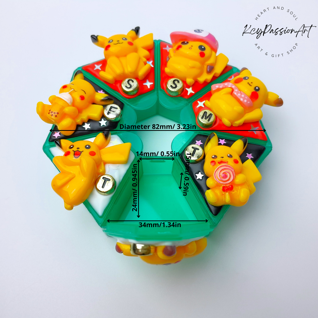 Anime Decorated Heptagon Pill Box