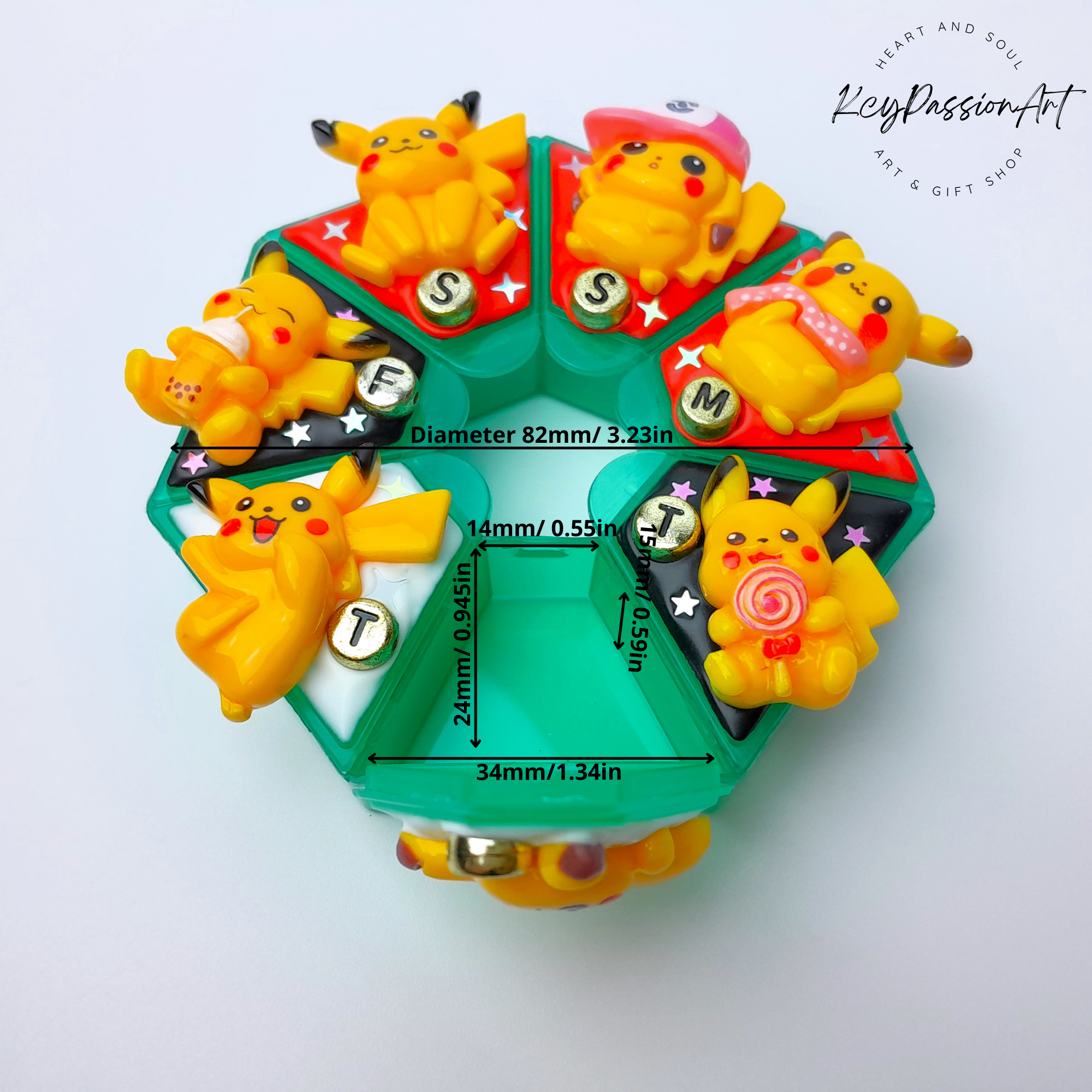 Anime Decorated Heptagon Pill Box