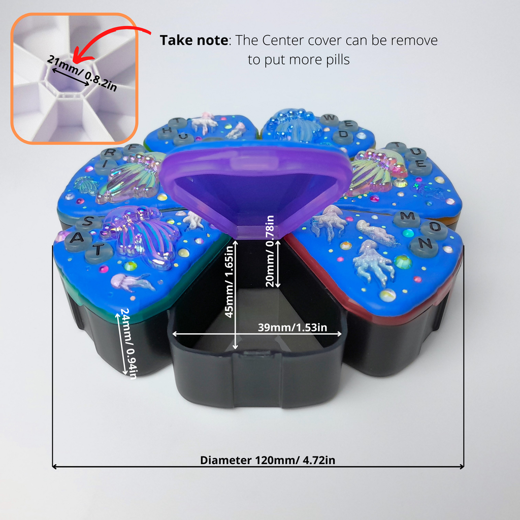 Jellyfish Glow - XL Pill Box