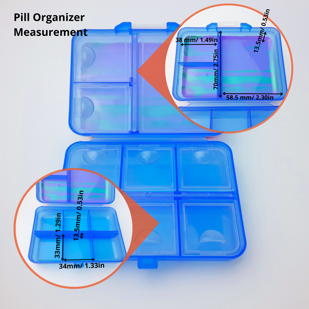 Pilulier décoratif grand format à rabat et 9 compartiments, idéal pour les journées d'école