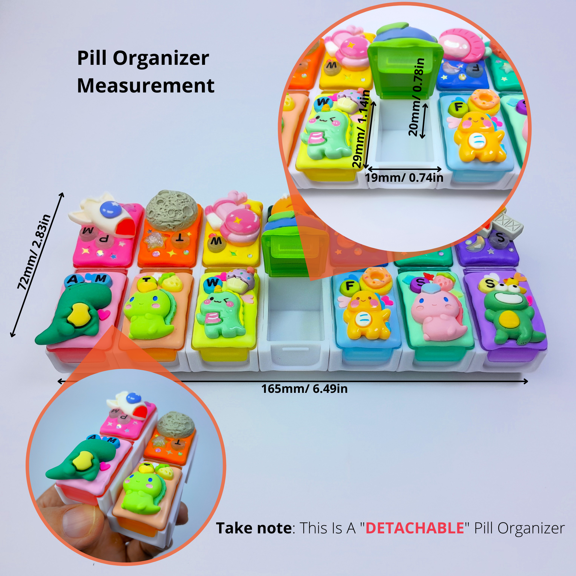 Space And Dino - Detachable Pill Box
