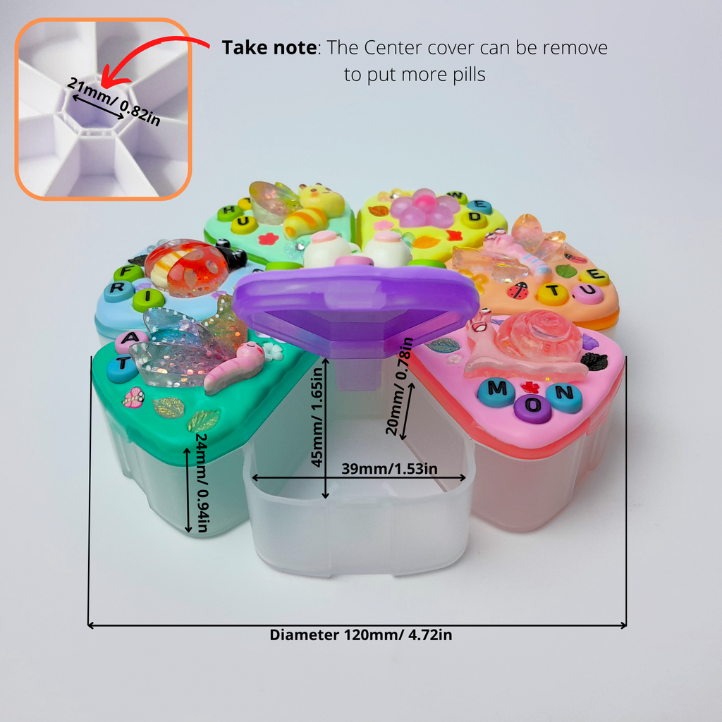 Bear Garden Decorated XL Pill Box