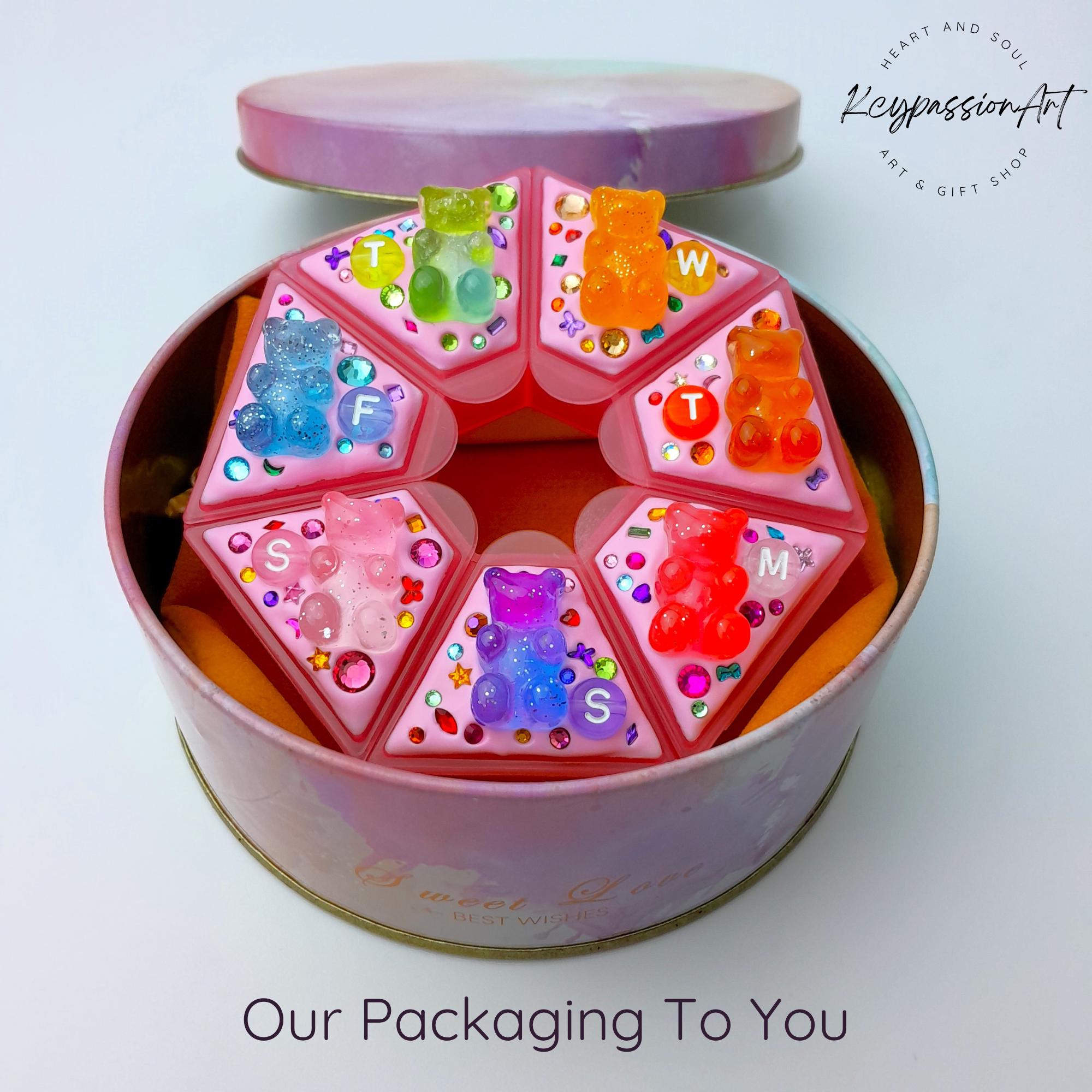 Glitter Gummy Bears - Heptagon Pill Box