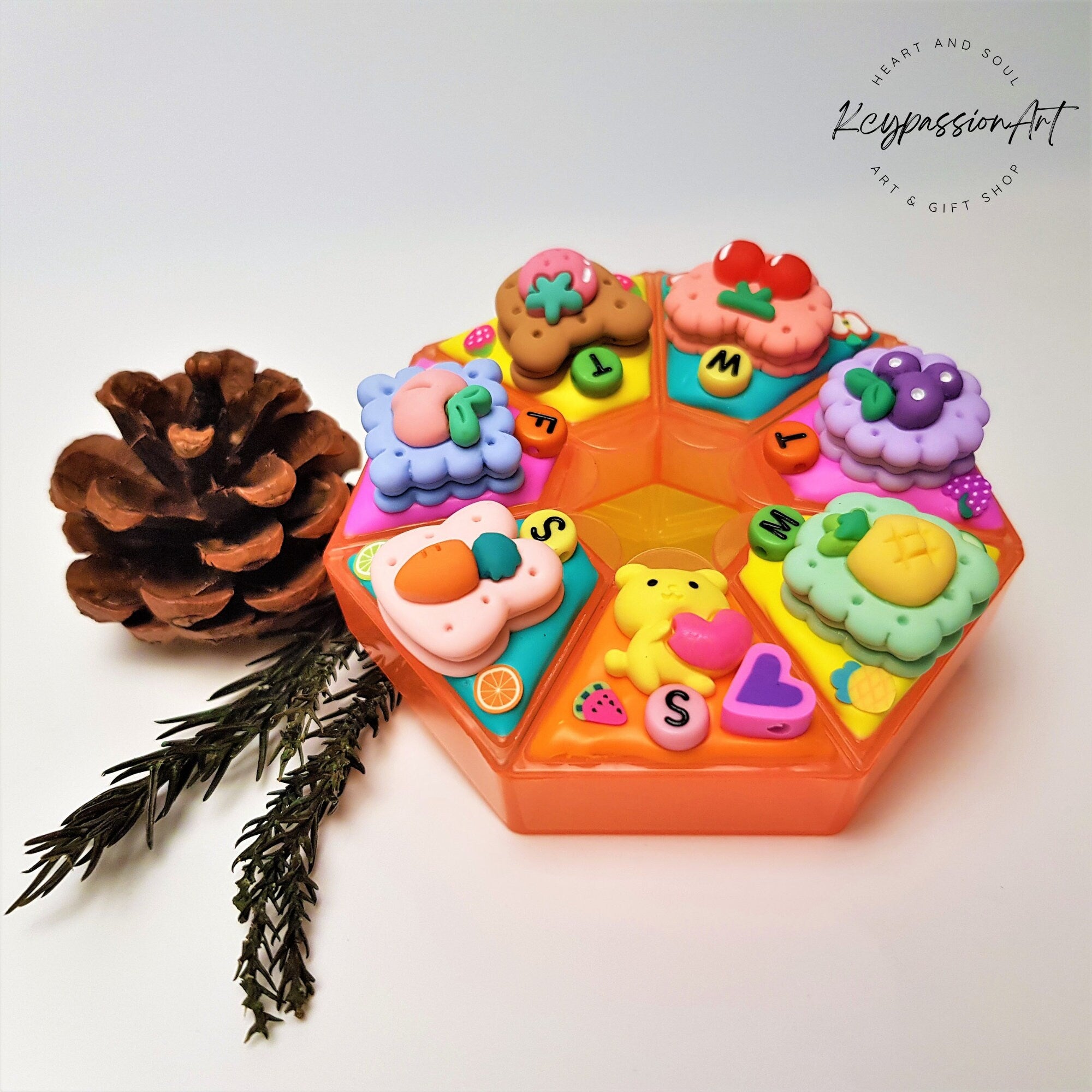 7-Tage-Pillenbox „Irresistible Cookies“ für morgens und abends, Medikamenten- und Vitaminpräparatspender für 7 Tage, Pillenbox für Tag und Nacht