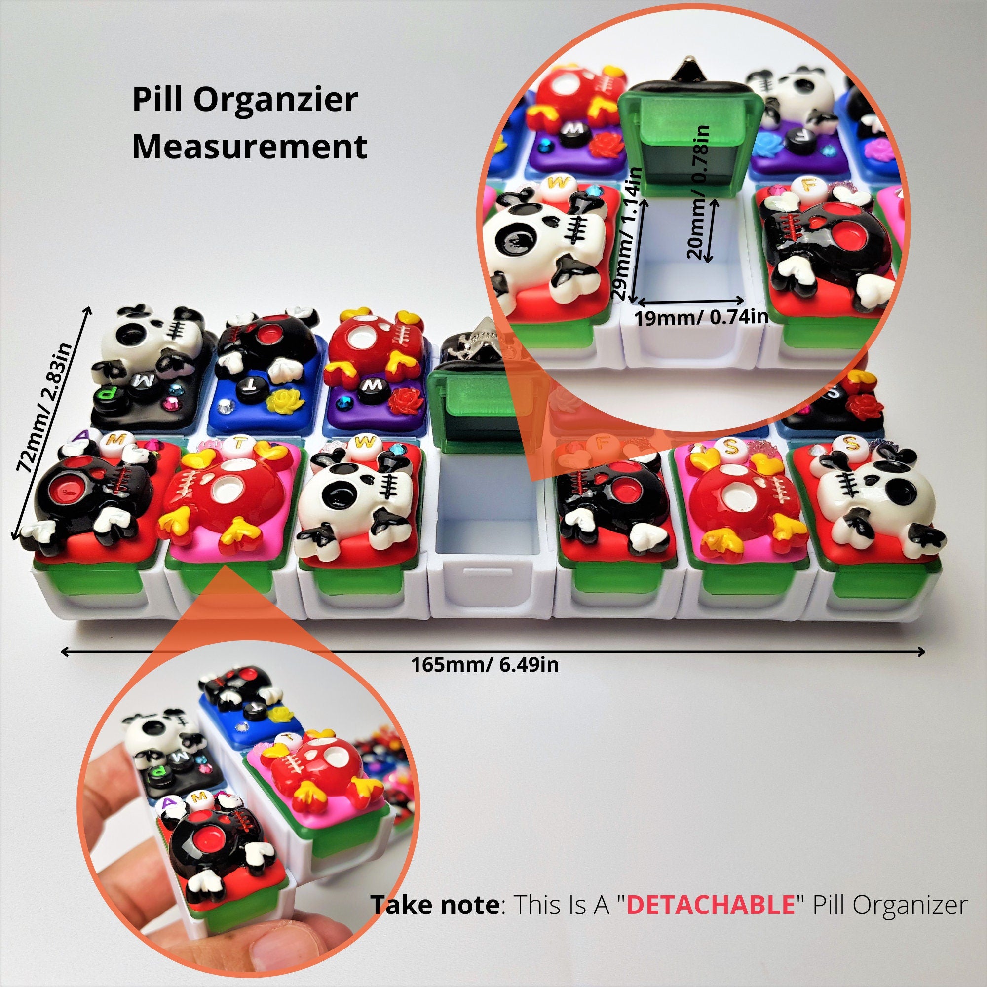 Poison Skulls - Detachable Pill Box