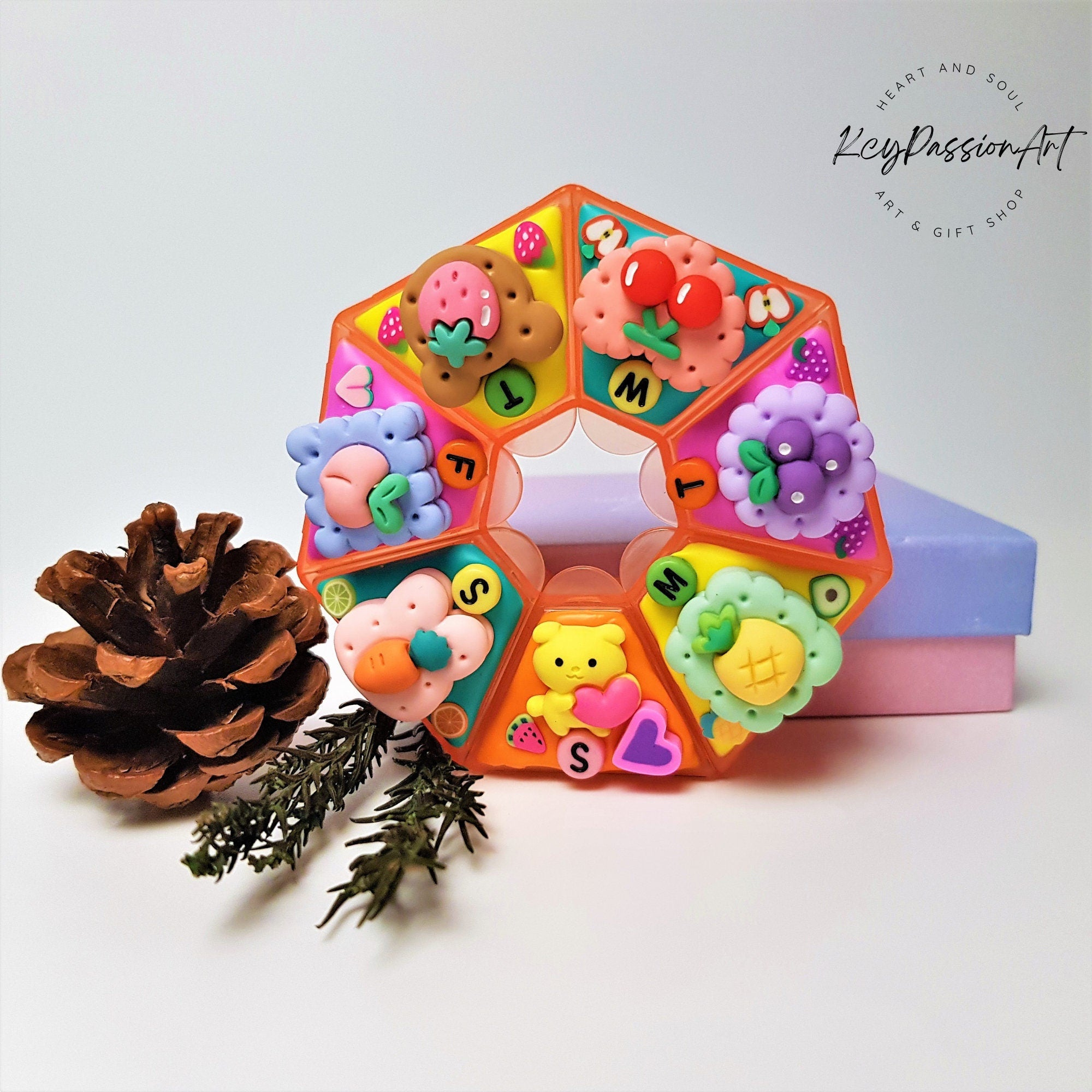 7-Tage-Pillenbox „Irresistible Cookies“ für morgens und abends, Medikamenten- und Vitaminpräparatspender für 7 Tage, Pillenbox für Tag und Nacht
