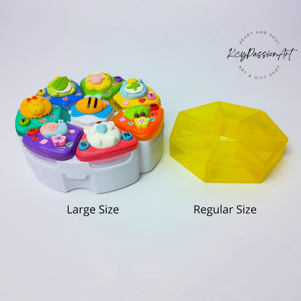 Pilulier décoratif 7 jours « Jardin paisible » à 8 compartiments, distributeur de médicaments et compléments alimentaires, joli pilulier jour/nuit