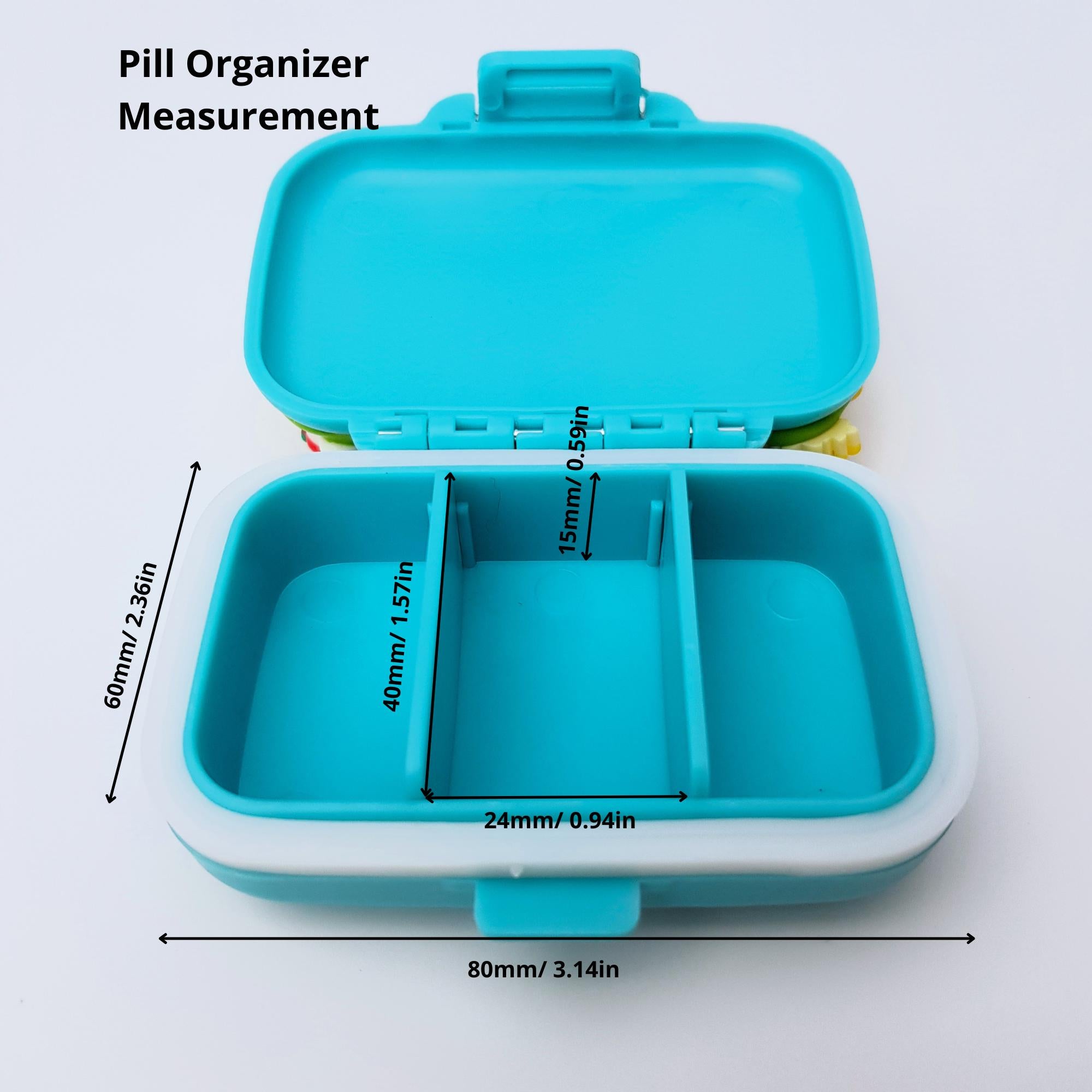 Strawberry Bunny Garden 3-Grids Compartments Pill Box