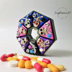 Silvery Skulls - Heptagon Pill Box