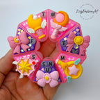 7-Tage-Pillenbox „Zauberstäbe &amp; Bänder“ – Pillendose für morgens und abends, 7 Fächer, Pillendose mit Spender für Medikamente und Vitamine