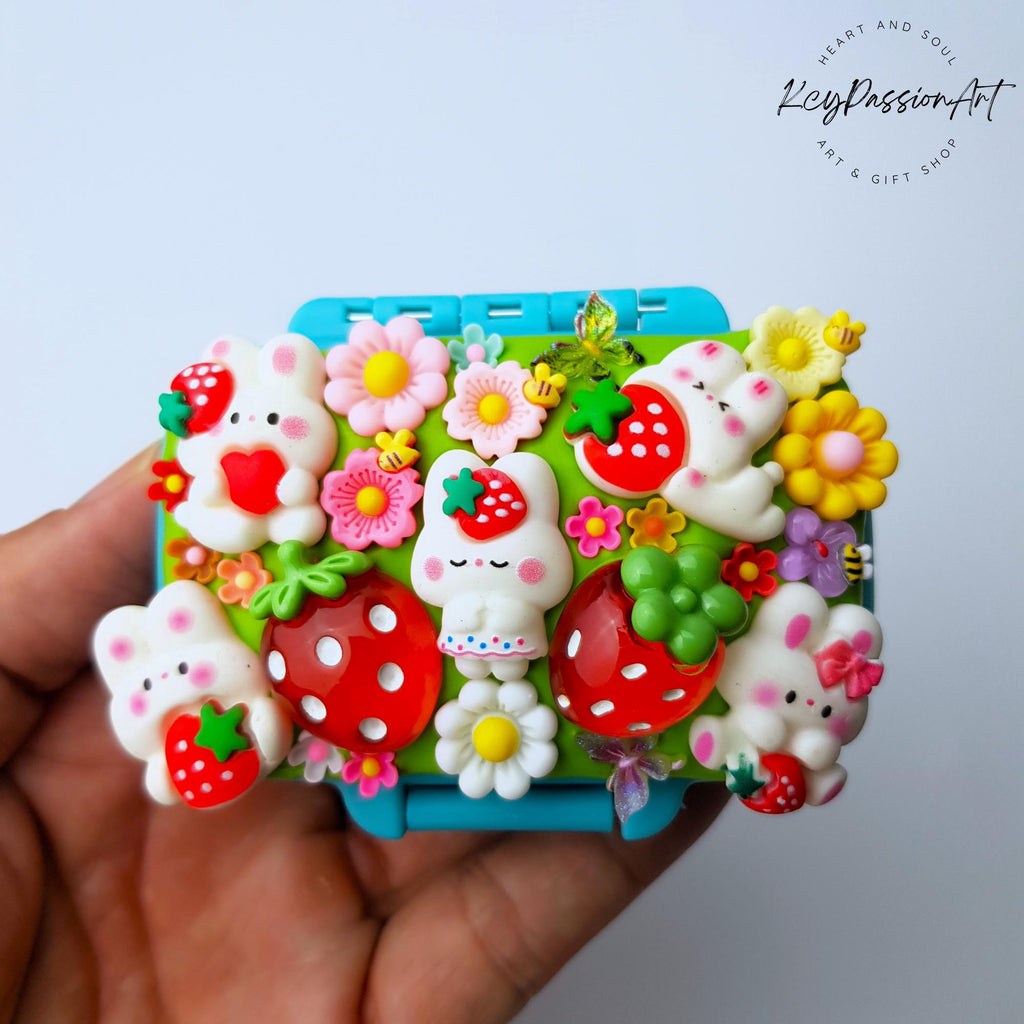 Strawberry Bunny Garden 3-Grids Compartments Pill Box