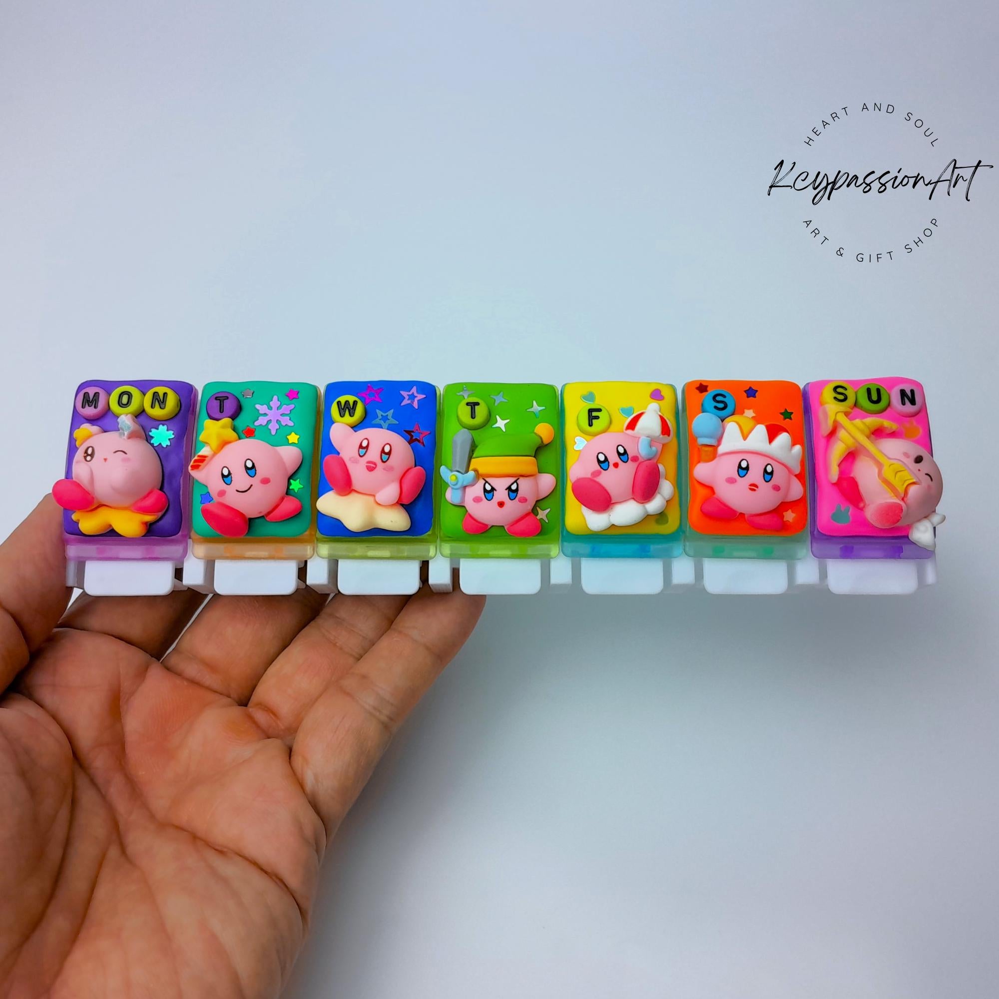 7 Magic Kabi Pink Balls Decorated Straight Long Pill Box