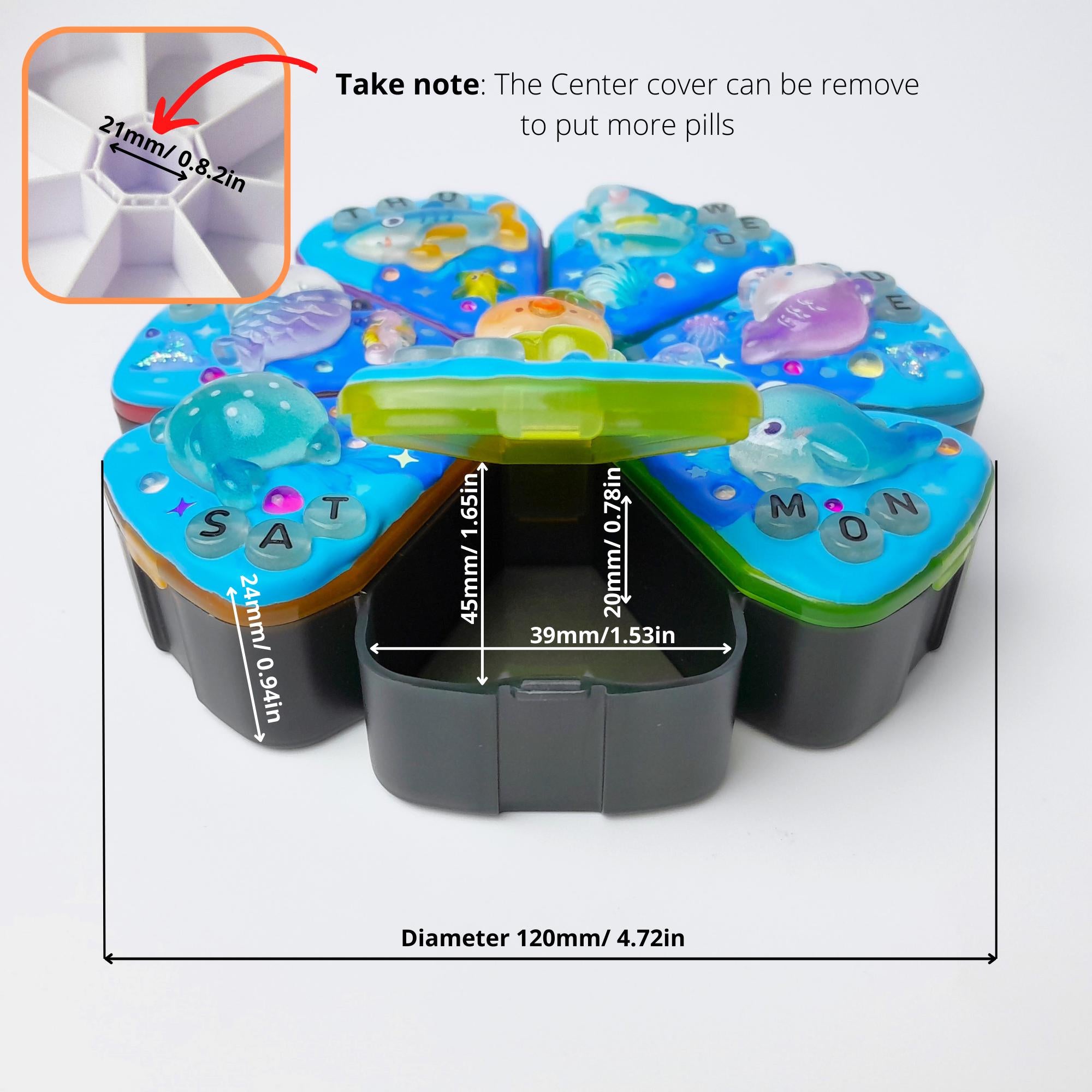 The Ocean Blue Sea - XL Pill Box