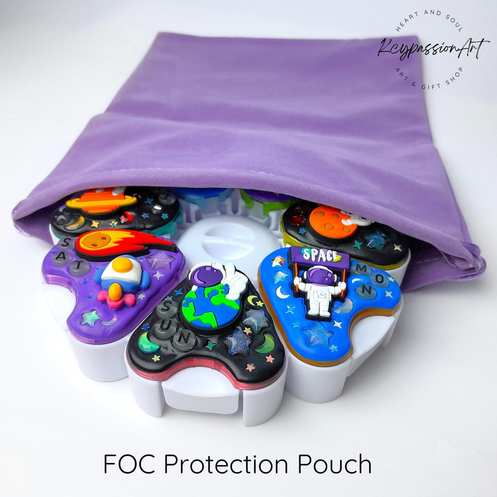 Jumbo-Pillenbox mit Dekor für 7 Tage, Motiv: „Ich brauche meinen Platz“, 8 Fächer, Behälter für Medikamente und Vitaminpräparate