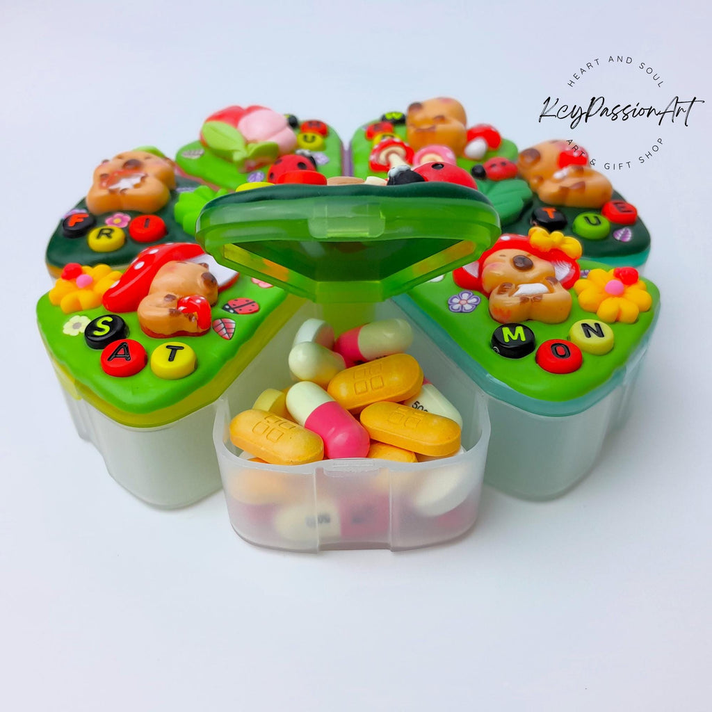 Mushroom Capybara - XL Pill Box