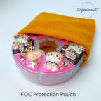 Runde Pillendose mit Kawaii-Katzenmotiv
