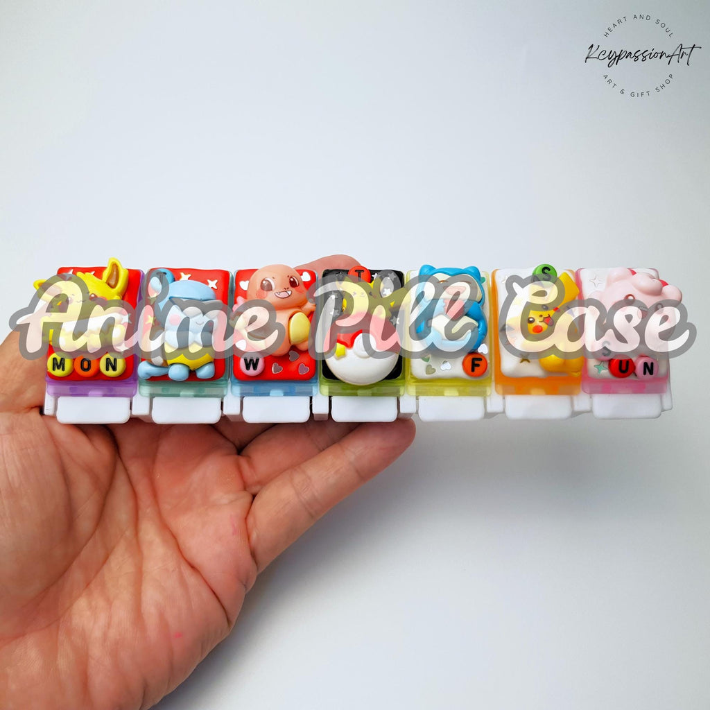 Pilulier personnalisé anime 7 jours, pilulier mignon, distributeur de médicaments et de compléments vitaminiques, pilulier hebdomadaire