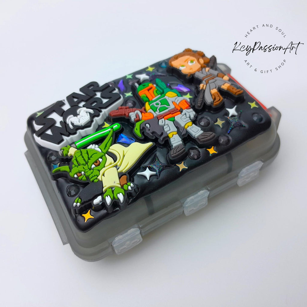 Pillenbox zum Aufklappen und Falten „Mein Lieblingsfilm“, geeignet für Nahrungsergänzungsmittel, Vitamine und Medikamente, Tages- und Nachtpillenbox