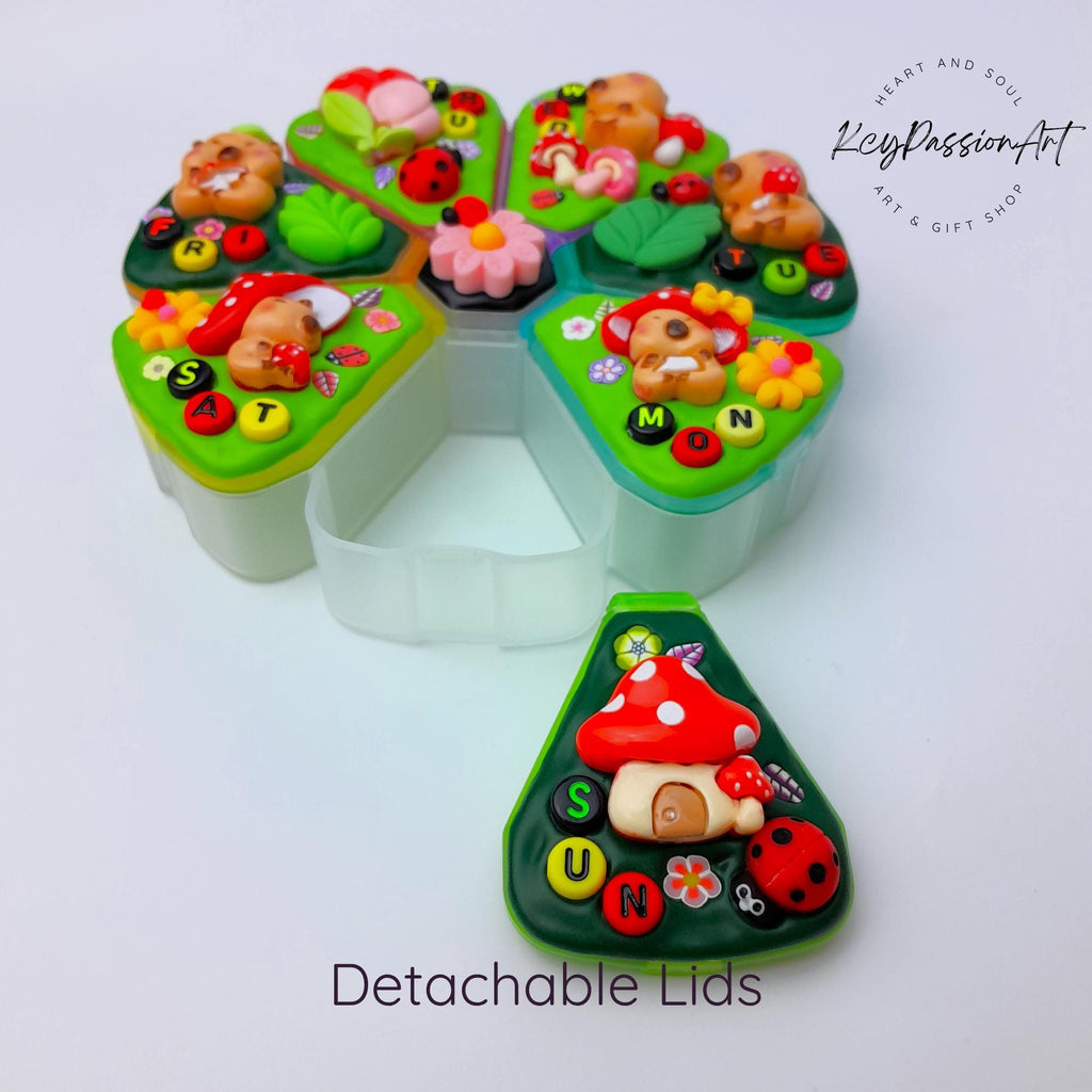 Mushroom Capybara - XL Pill Box