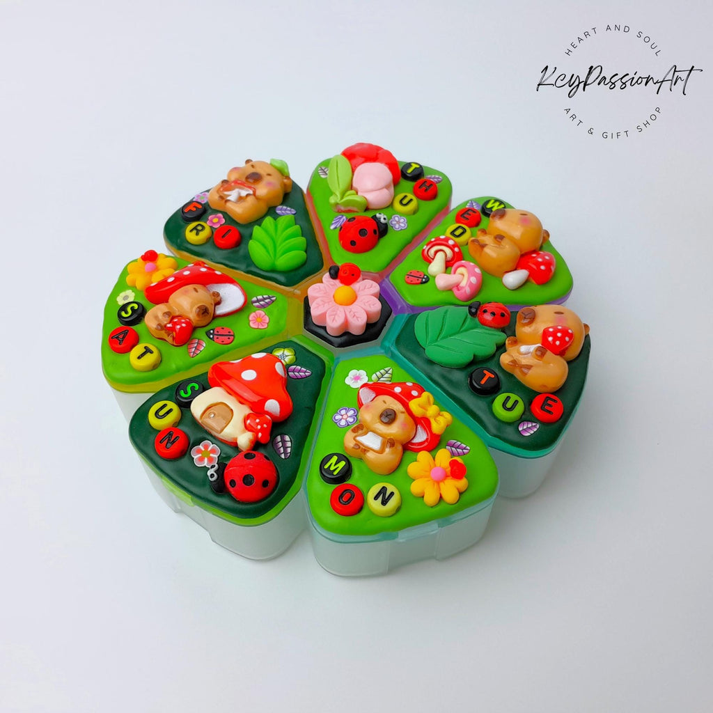 Mushroom Capybara - XL Pill Box