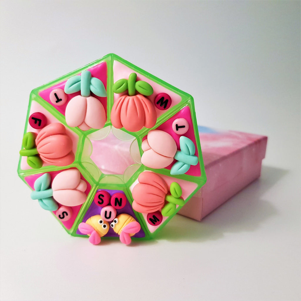 Tulip Flowers - Heptagon Pill Box