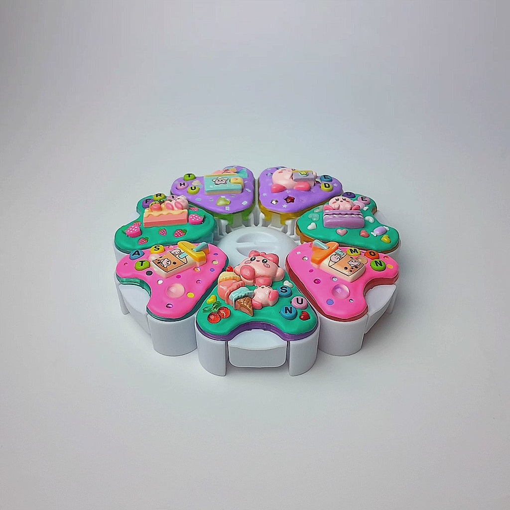 Jumbo-Pillenbox mit 8 Fächern, dekoriert, für 7 Tage, „Kabi Daily Fun“, für Medikamente, Vitamine und Nahrungsergänzungsmittel