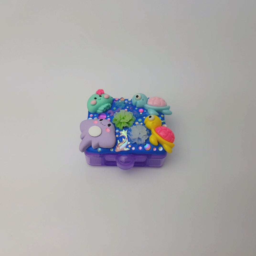 Pilulier journalier « Ocean Love » - Boîte à pilules journalière, pilulier pour 1 jour, pilulier jour et nuit