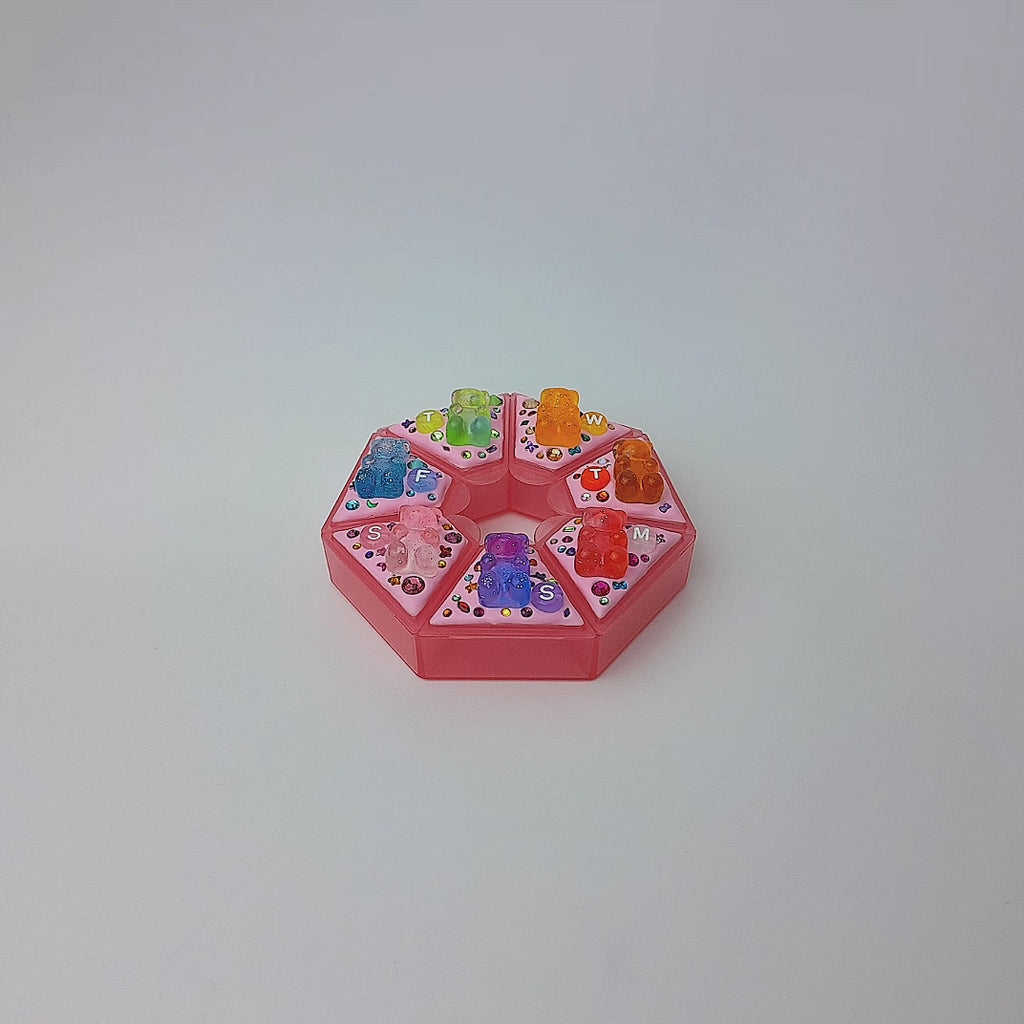 Glitter Gummy Bears - Heptagon Pill Box